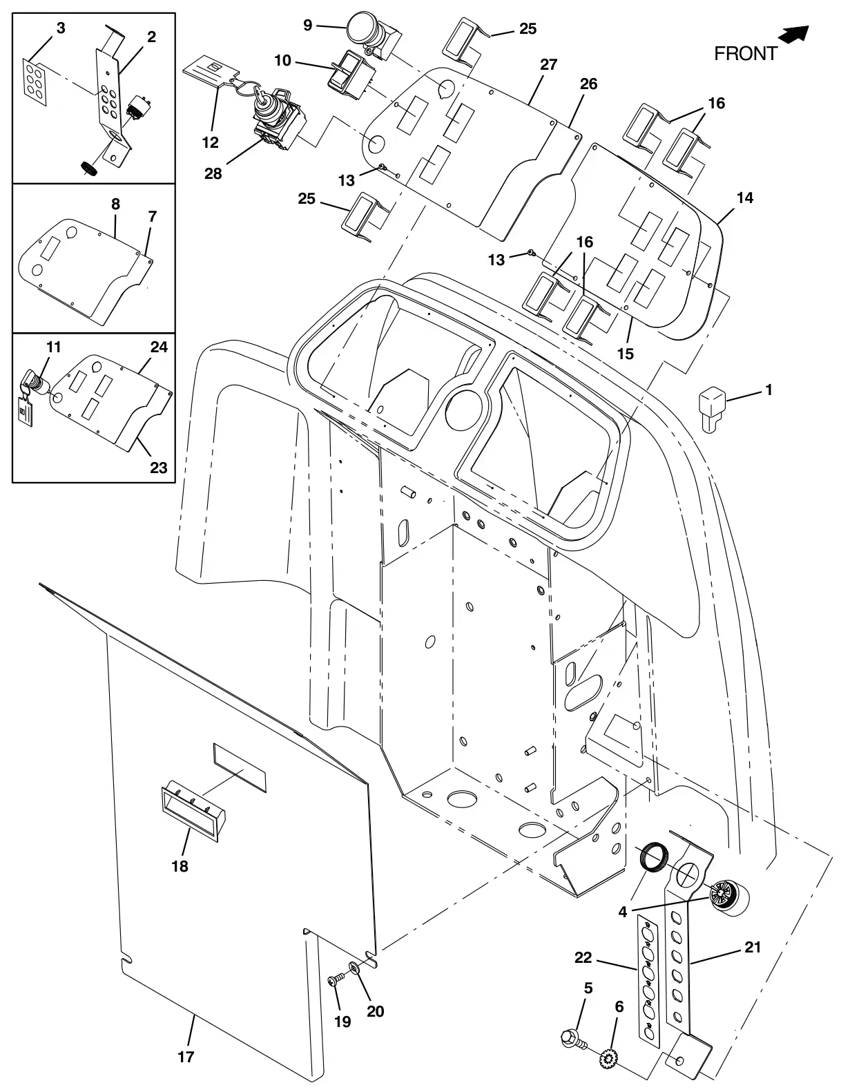 Tennant T17 instrument panel group drawing, manual page 22