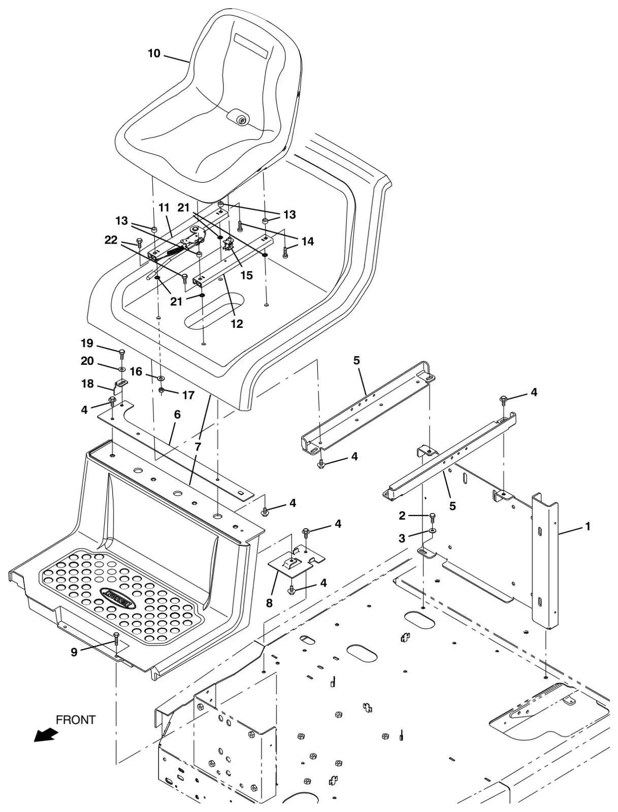 Tennant T17 seat group drawing, manual page 24
