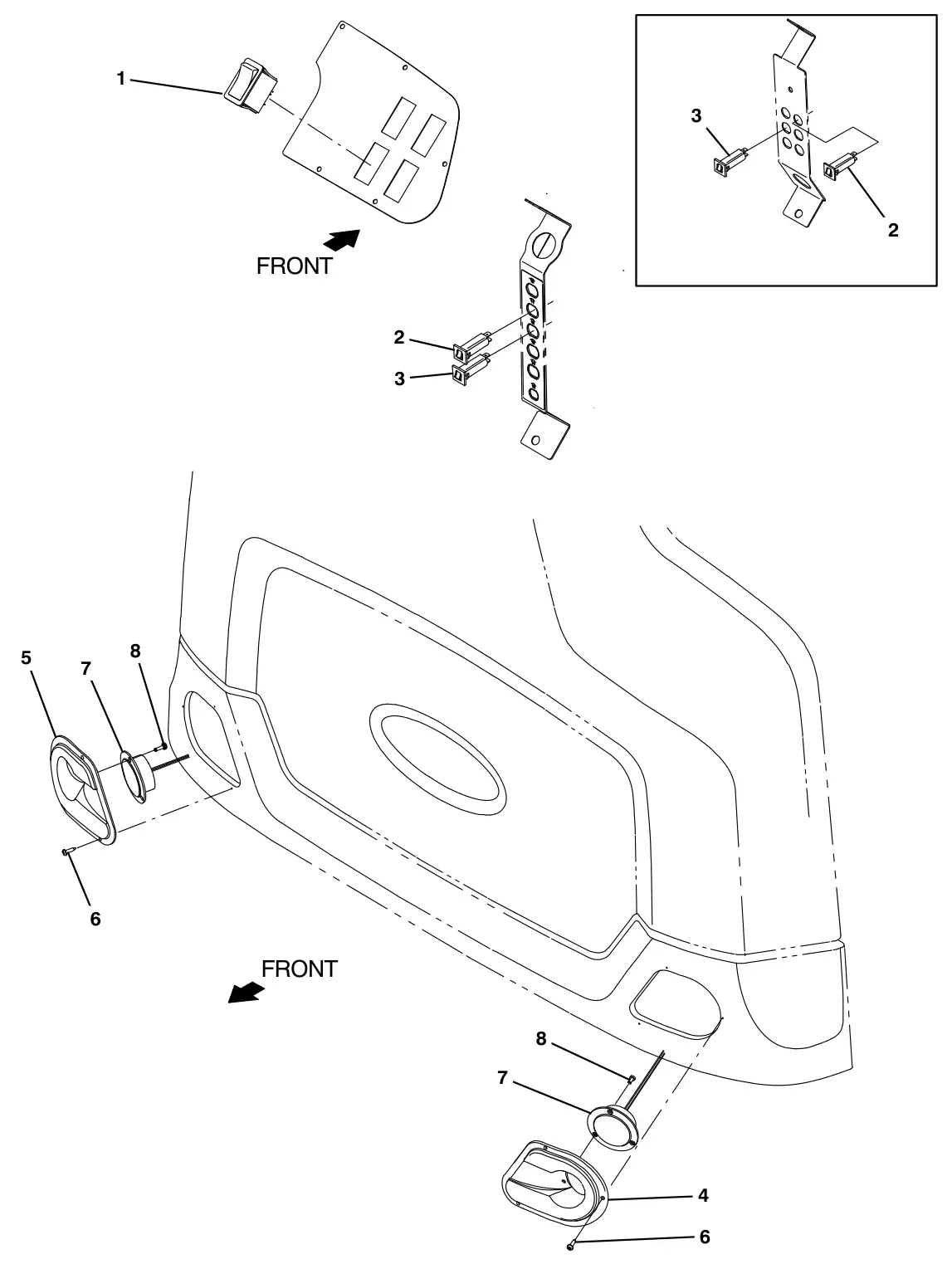 Tennant T17 headlight group (option) drawing, manual page 80