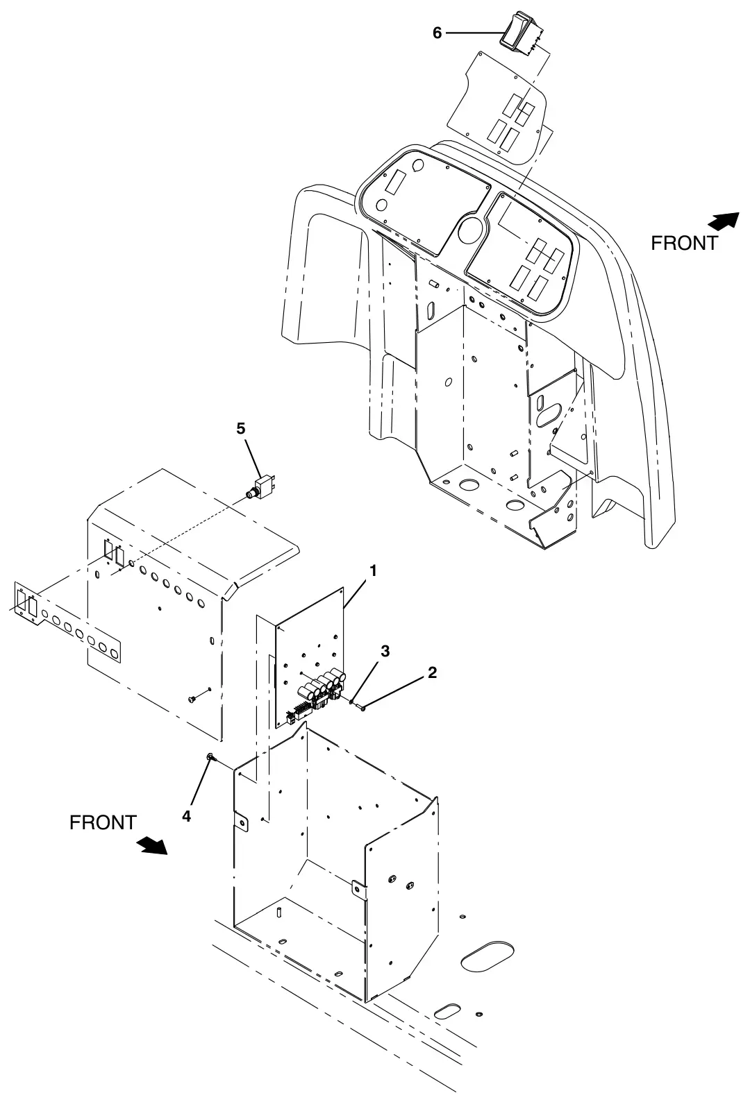Tennant T17 sweeping side brush electrical group (option) drawing, manual page 118