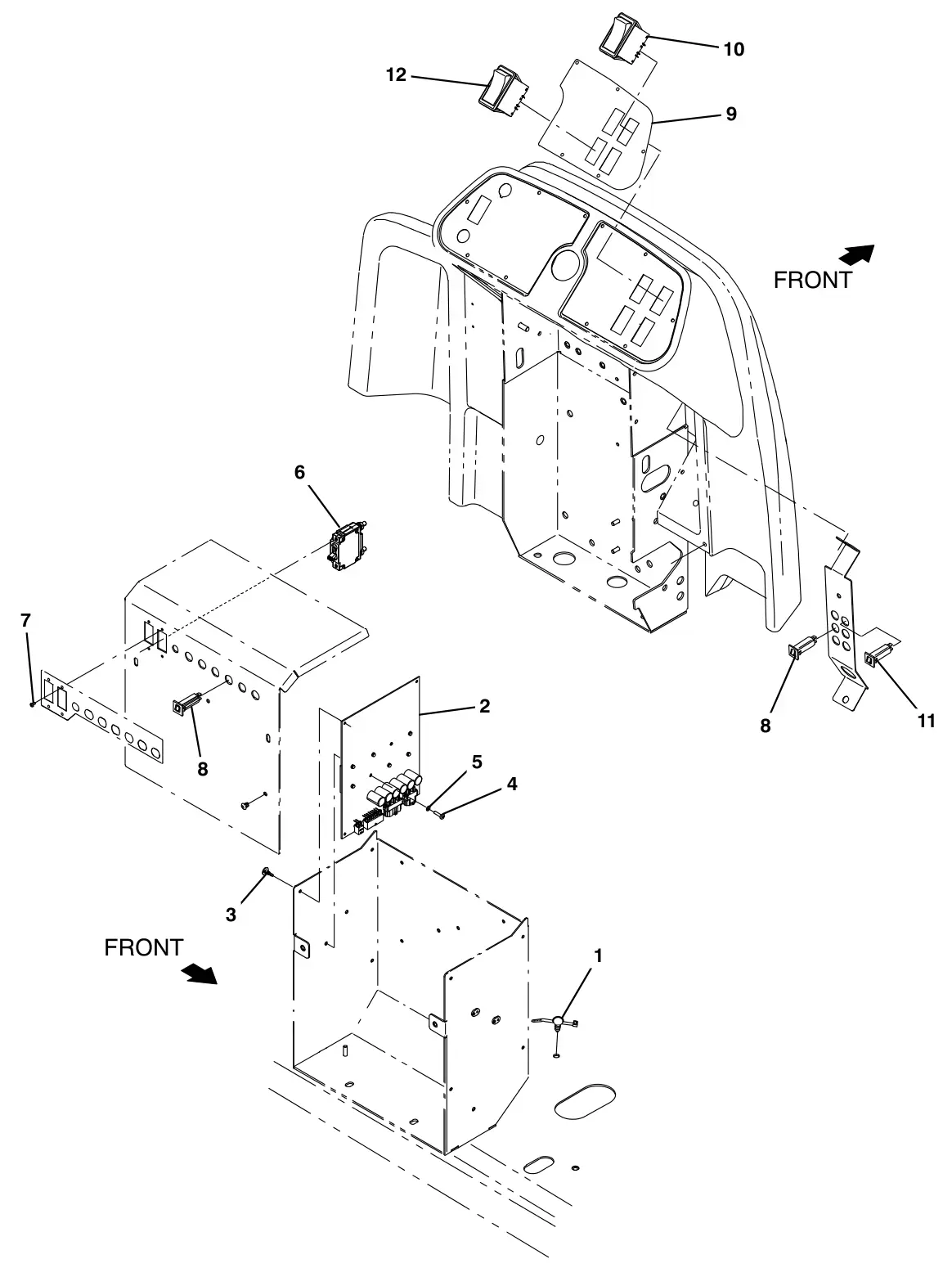 Tennant T17 pre - sweep electrical group (option) drawing, manual page 132