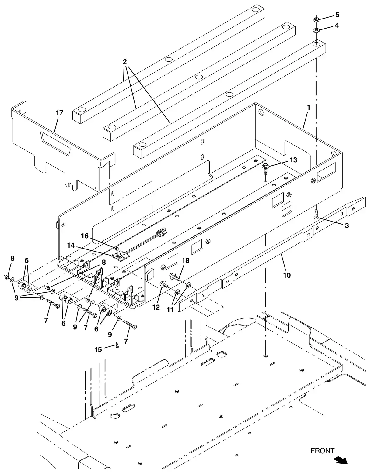 Tennant T17 battery slide out group (option) drawing, manual page 162