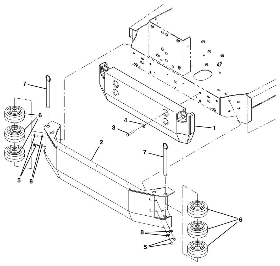 Tennant T17 ramp climb counter weight group (option) drawing, manual page 172