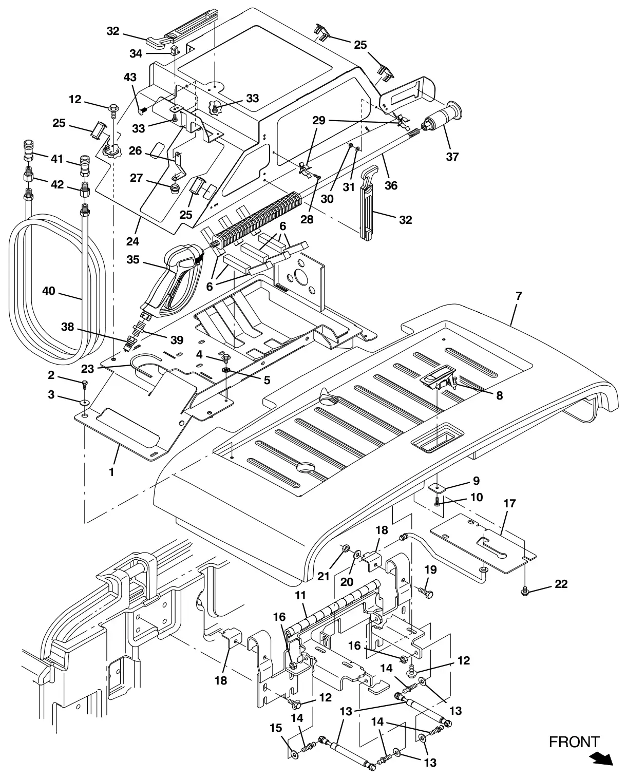 Tennant T17 pressure washer wand and cover group (013000 -) (option) drawing, manual page 176