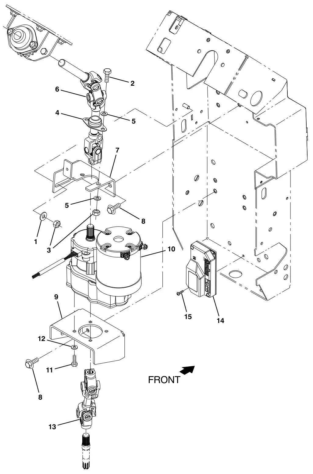 Tennant T17 power steering group (011000 - 014649) (option) drawing, manual page 90