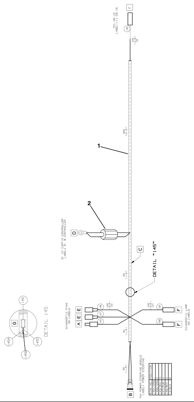 Tennant T17 power steering wire harness group (option) drawing, manual page 94
