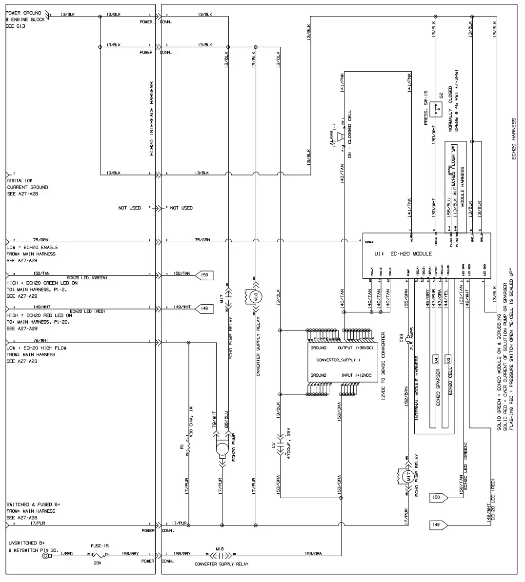 Tennant T20 Diesel electrical schematic (s/n 008000 - 013000), sheet 6, manual page 132