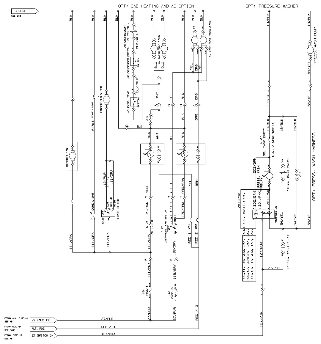 Tennant T20 Diesel electrical schematic (s/n 008000 - 013000), sheet 7, manual page 133