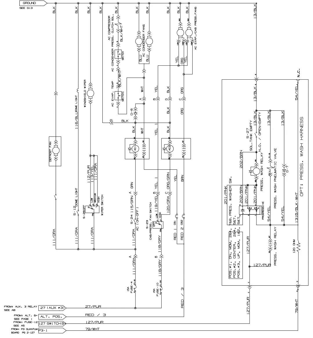 Tennant T20 Diesel electrical schematic (s/n 013001 -), sheet 6, manual page 140