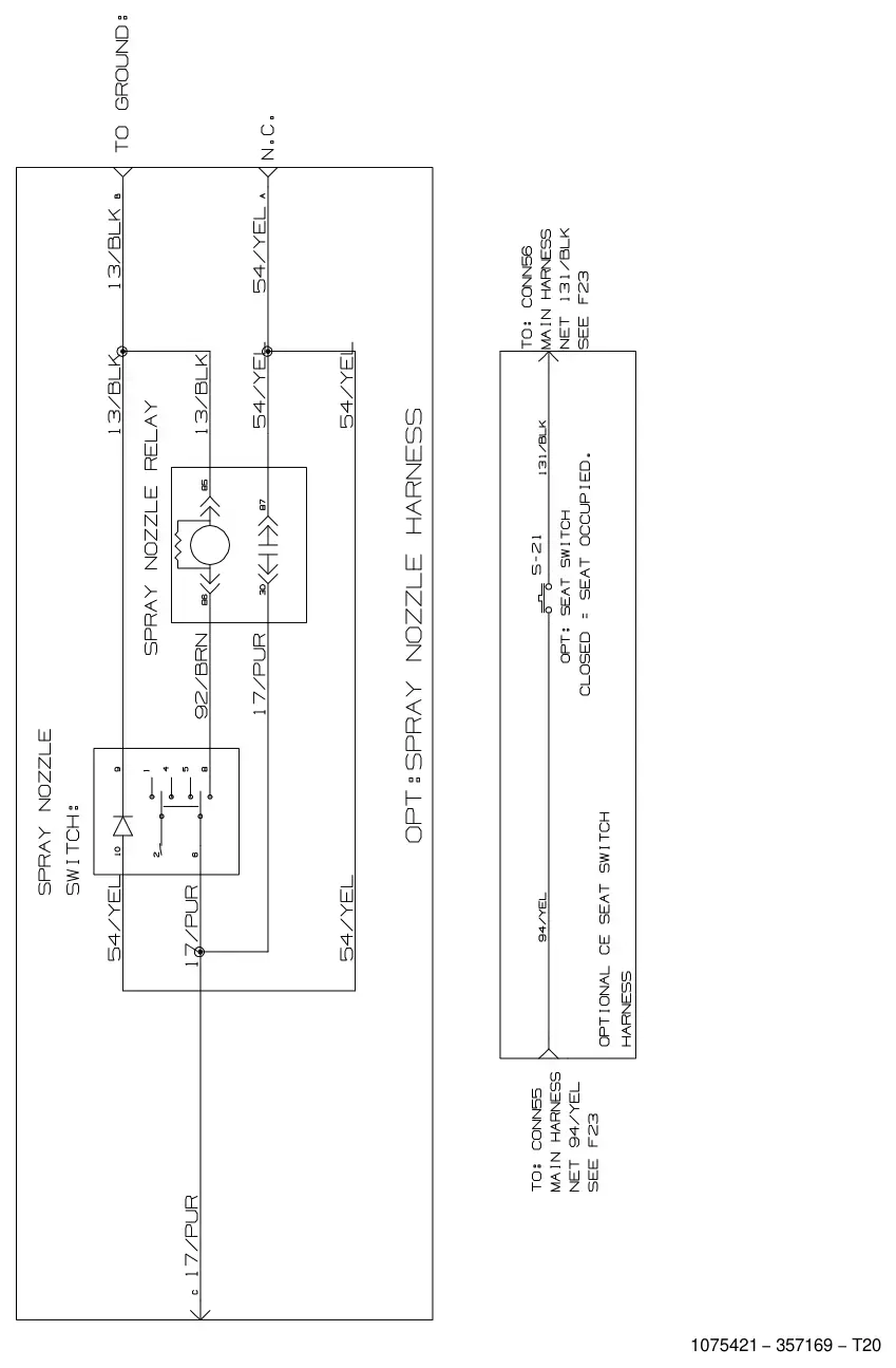 Tennant T20 Diesel electrical schematic (s/n 013001 -), sheet 7, manual page 141