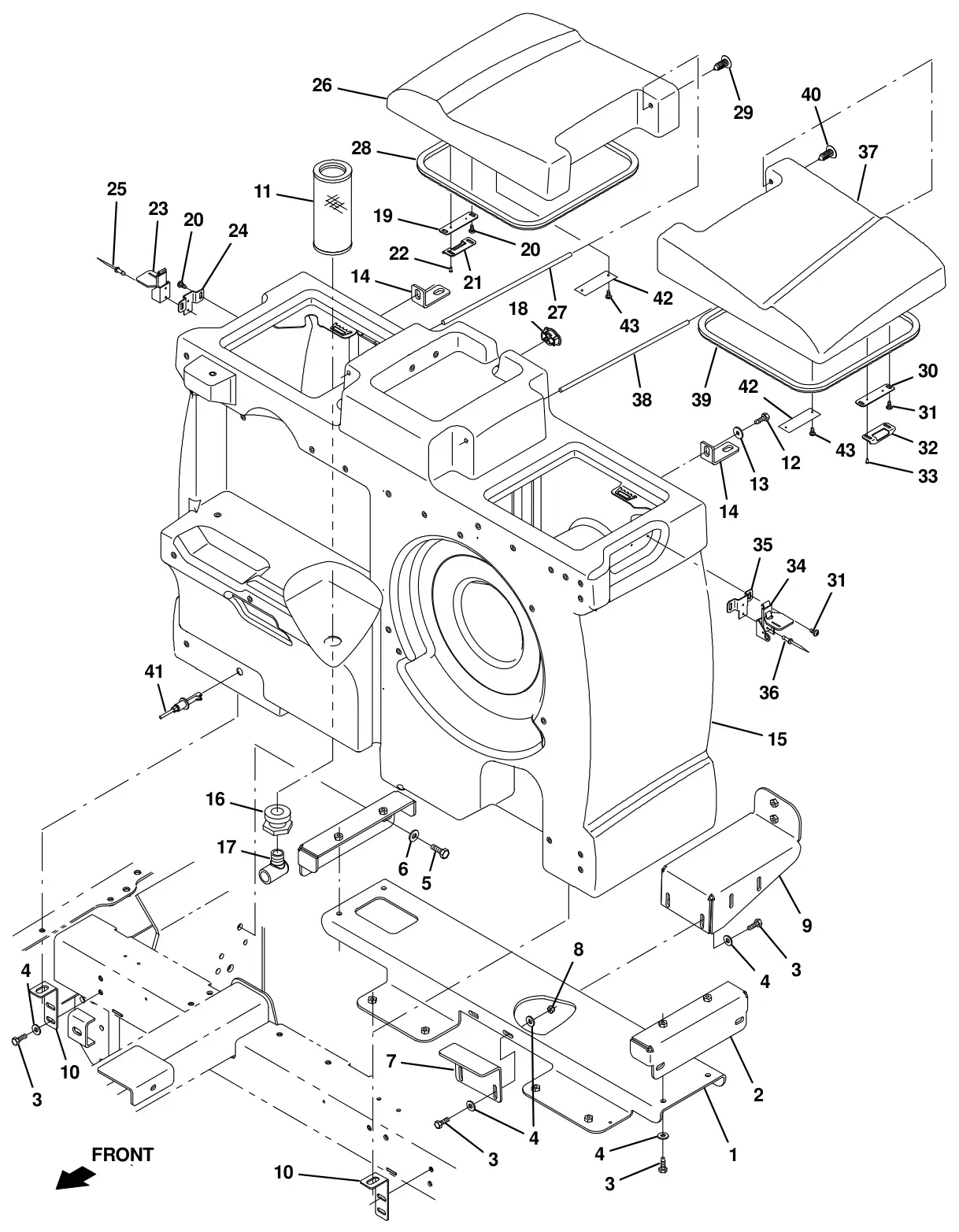 Tennant T20 Diesel solution tank group drawing, manual page 87