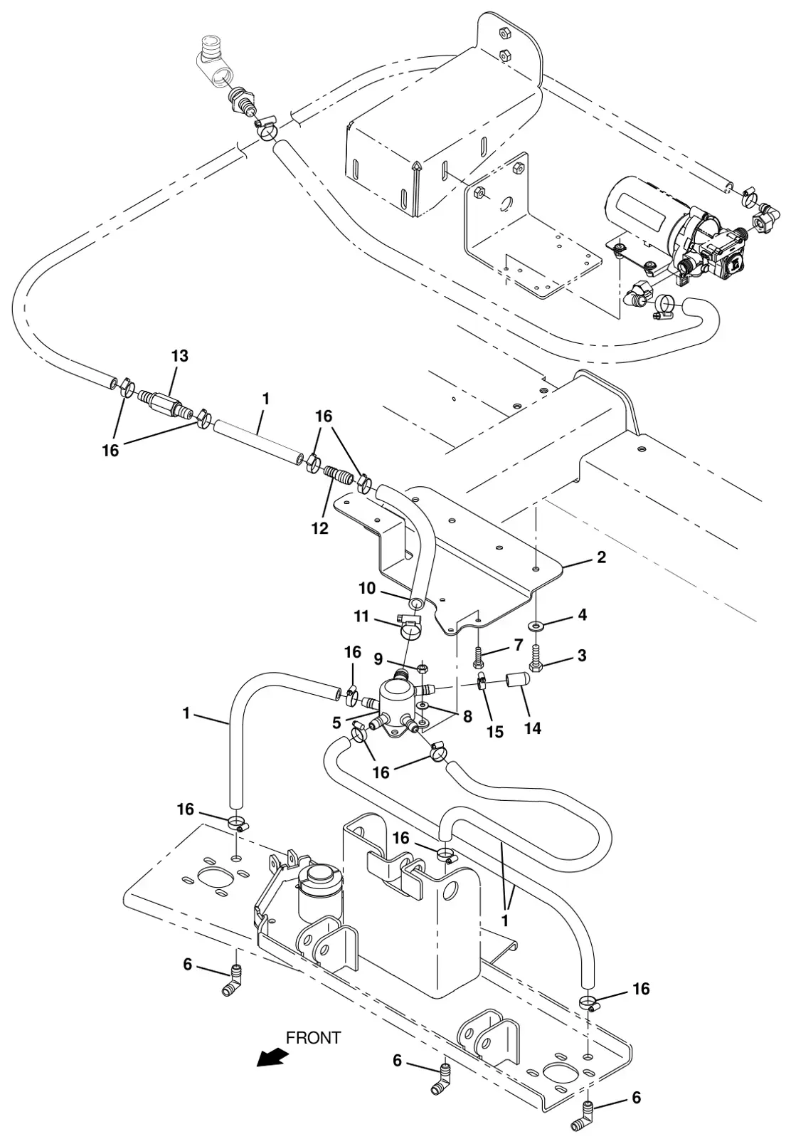 Tennant T20 Diesel solution control group, disk scrub head (s/n 013001 -) drawing, manual page 99