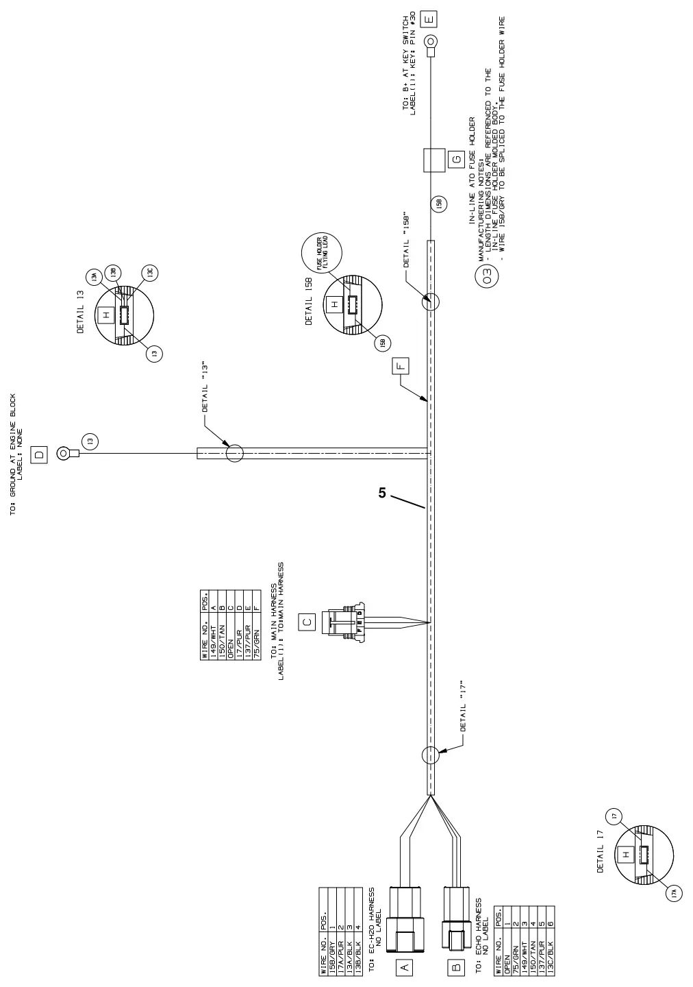 Tennant T20 Diesel ec-h2o wire harnesses group, drawing 2, manual page 218