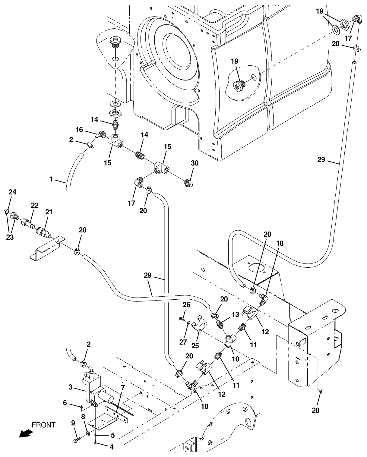 Tennant T20 Diesel es pump group (option) drawing, manual page 167