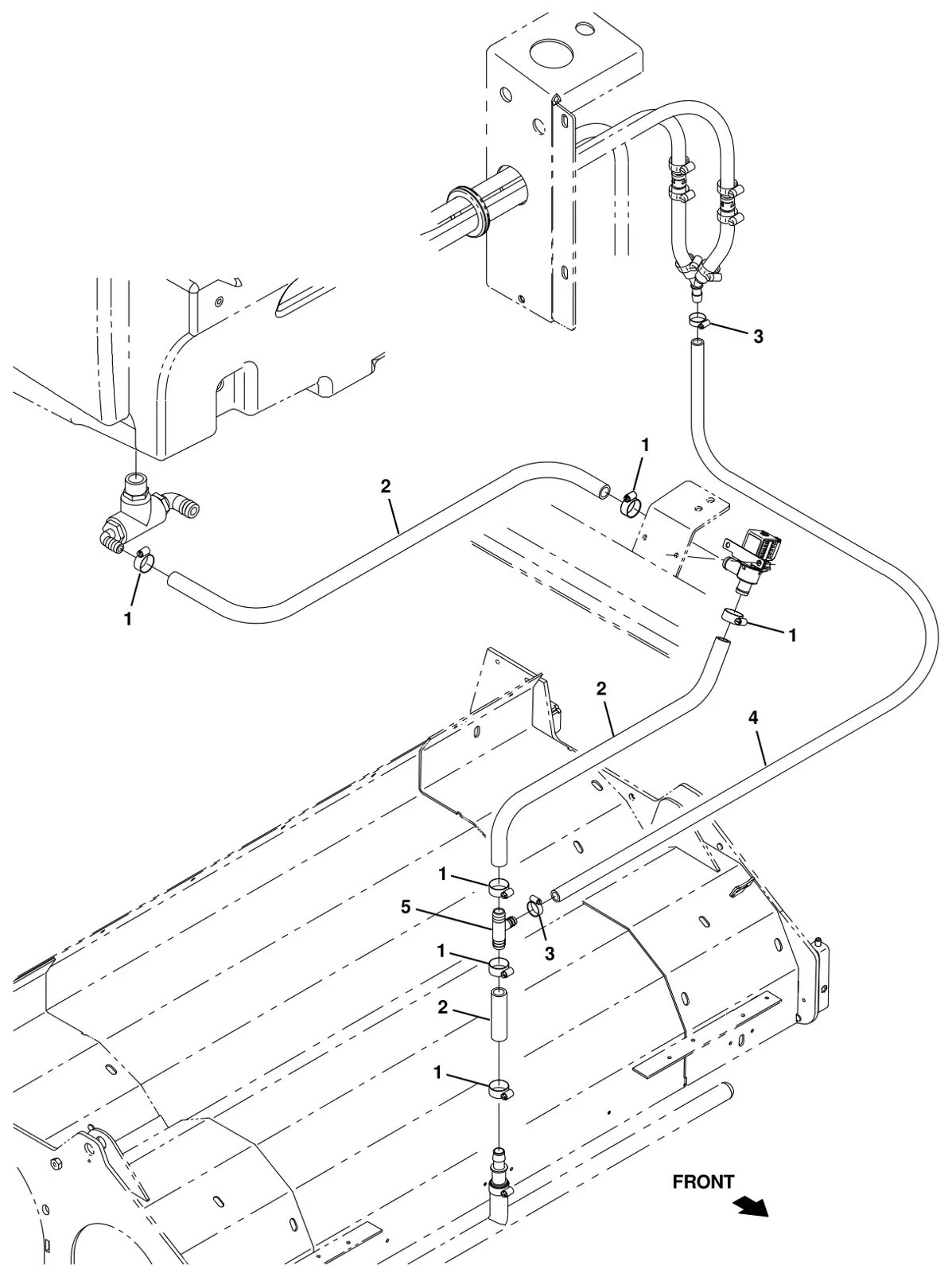 Tennant T20 Diesel fast solution supply group, cylindrical scrub head (option) drawing, manual page 185