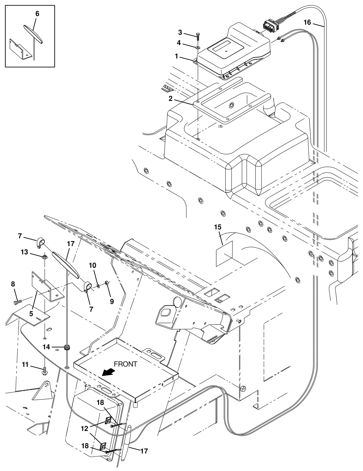 Tennant T20 Diesel telemetry group (s/n 008000 - 016088) (option) drawing, manual page 229