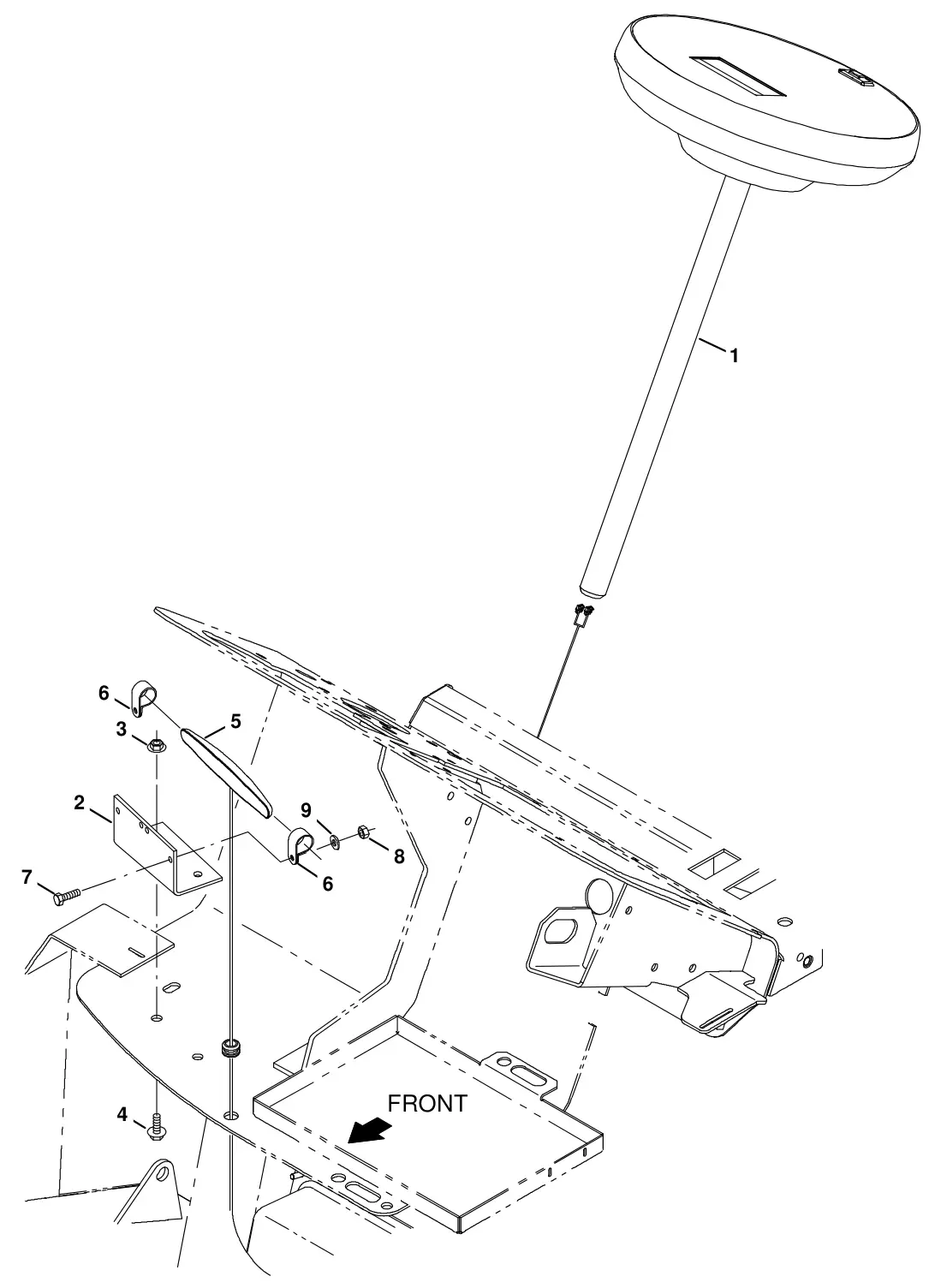 Tennant T20 Diesel telemetry panel kit, std (s/n 016089 -) (option) drawing, manual page 231