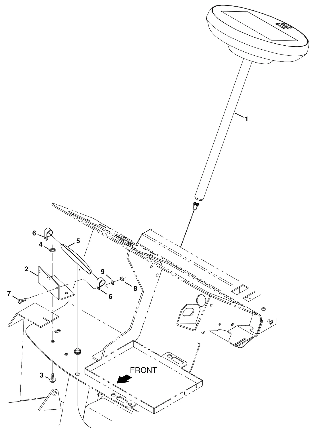 Tennant T20 Diesel telemetry panel kit, pro-panel (s/n 016089 -) (option) drawing, manual page 233