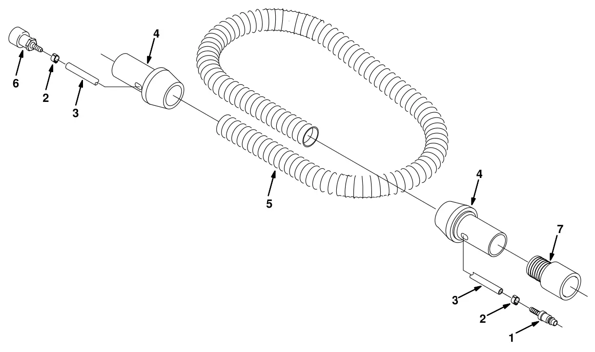 Tennant T20 Diesel power wand hose assembly (option) drawing, manual page 237