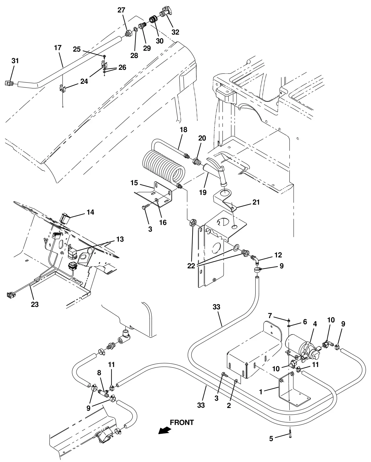 Tennant T20 Diesel spray nozzle kit (s/n 008000 - 013000) (option) drawing, manual page 247