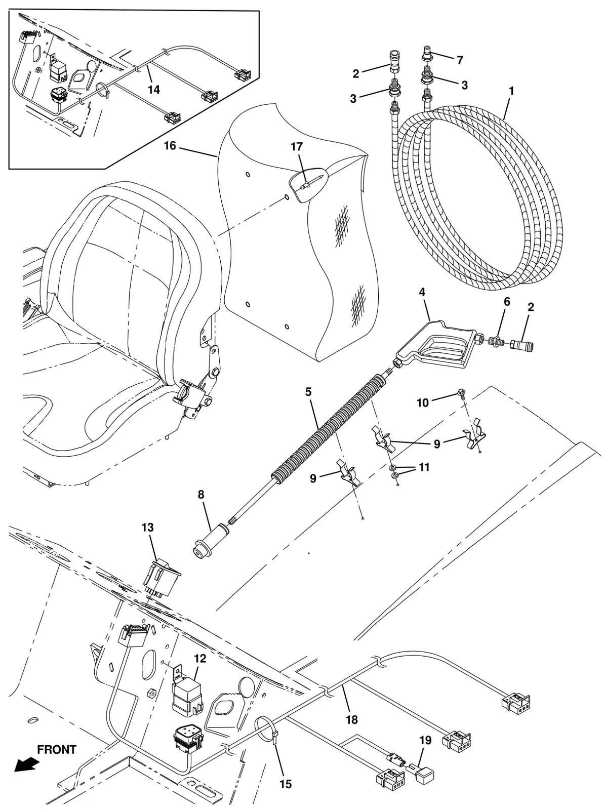 Tennant T20 Diesel pressure washer mount group (option) drawing, manual page 259
