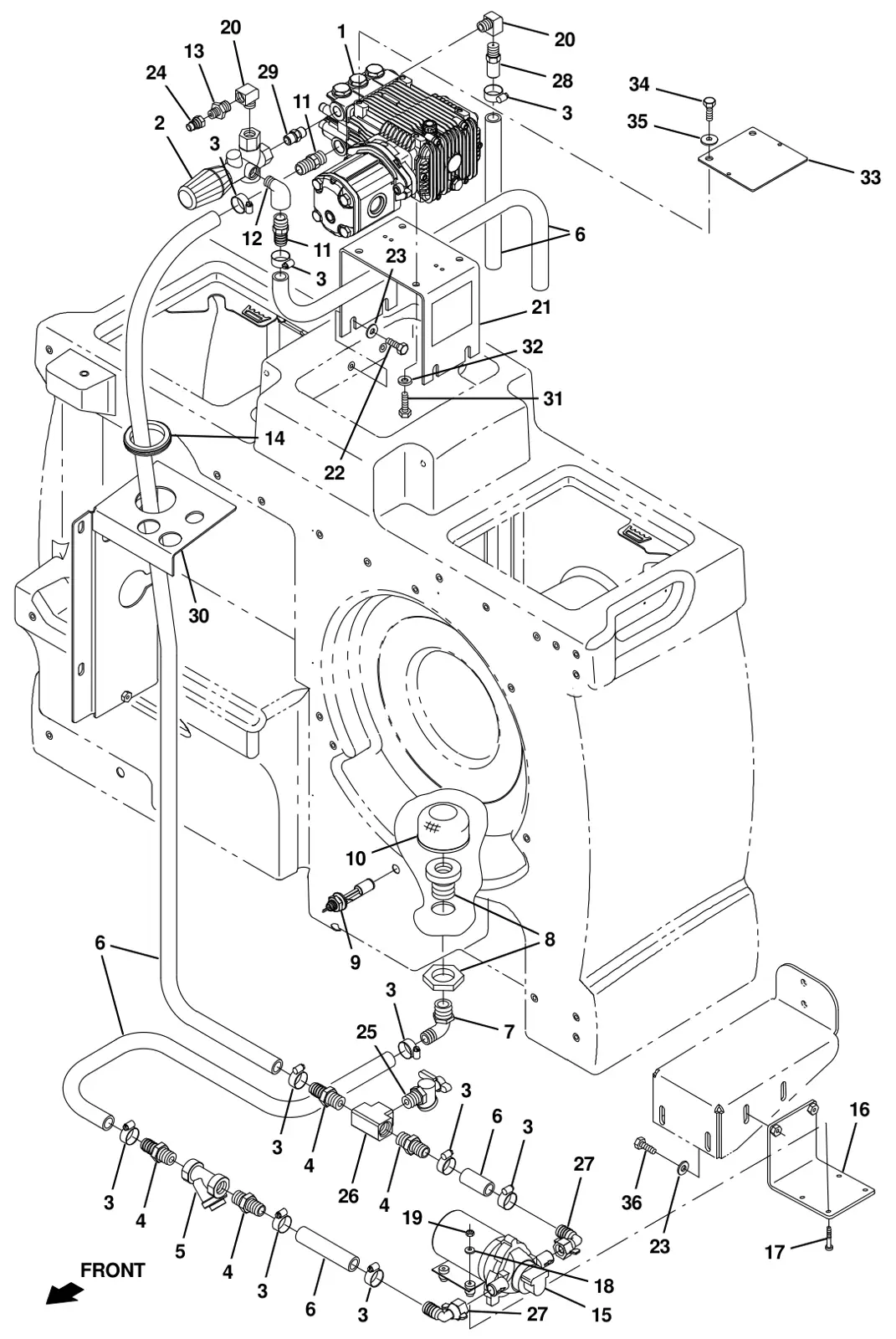 Tennant T20 Diesel pressure washer solution group (s/n 008000 - 013000) (option) drawing, manual page 261