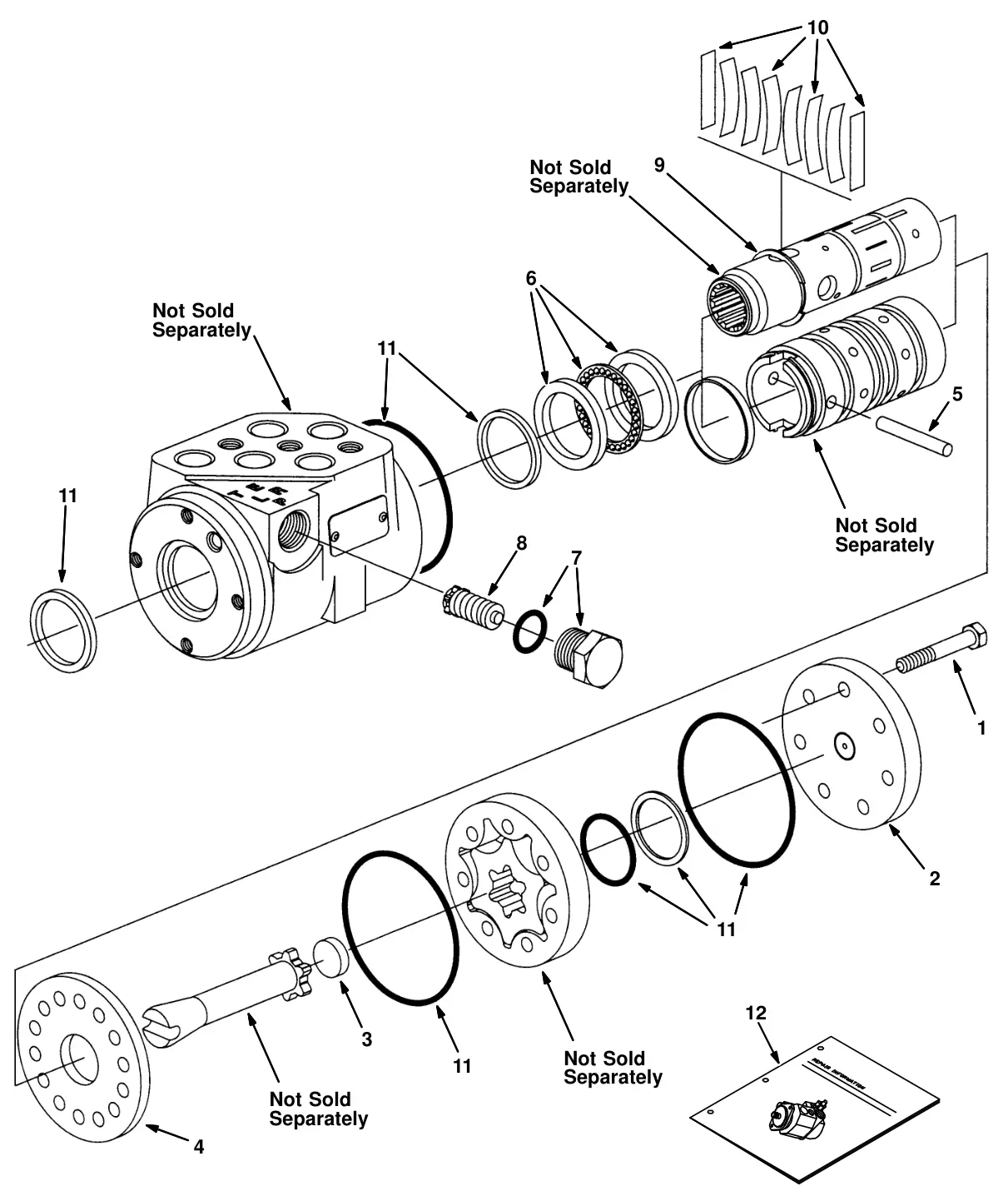 Tennant T20 Diesel hydraulic steering valve breakdown, 1024260 (component breakdown) drawing, manual page 294