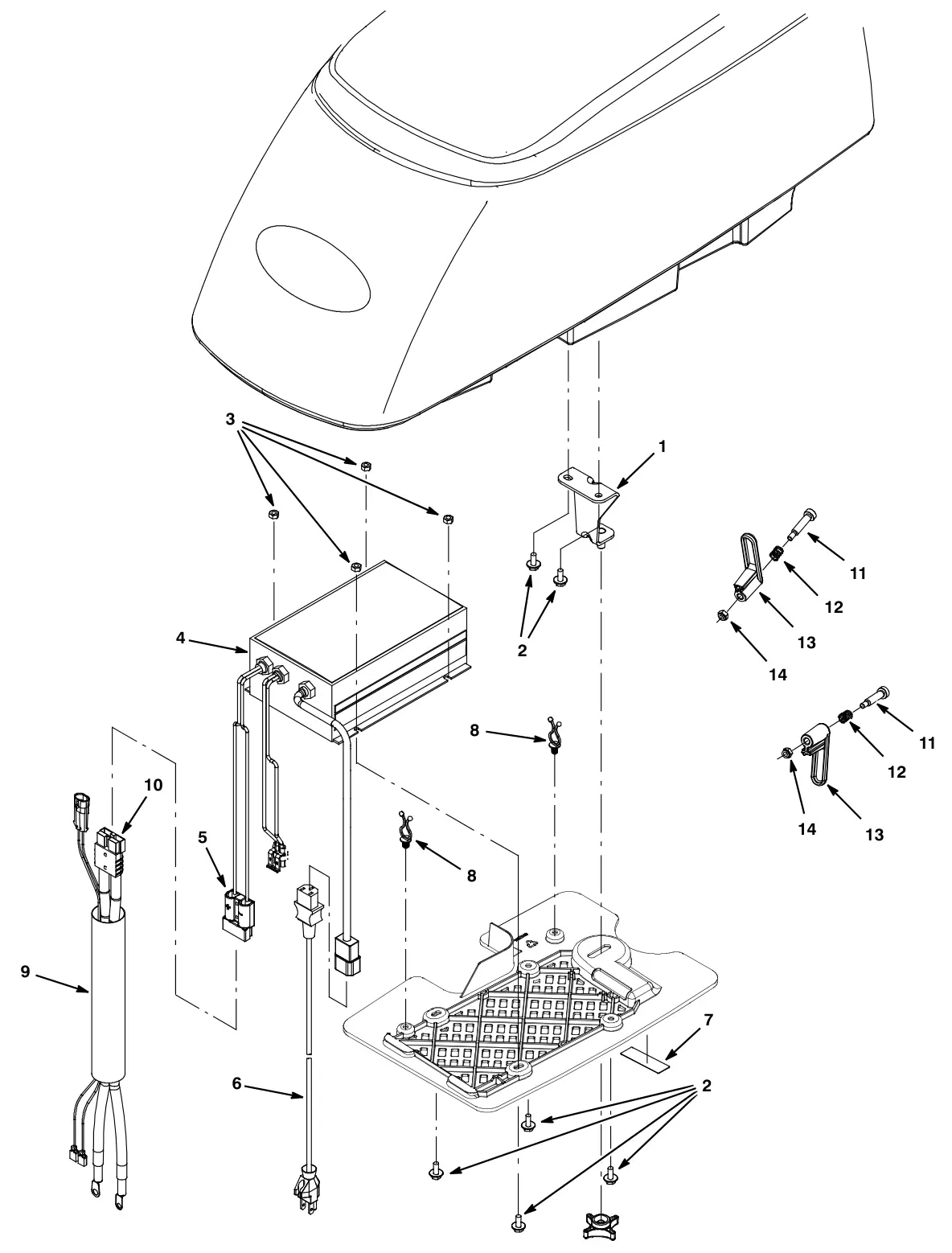 Tennant T3 Orbital on-board battery charger group drawing, manual page 40