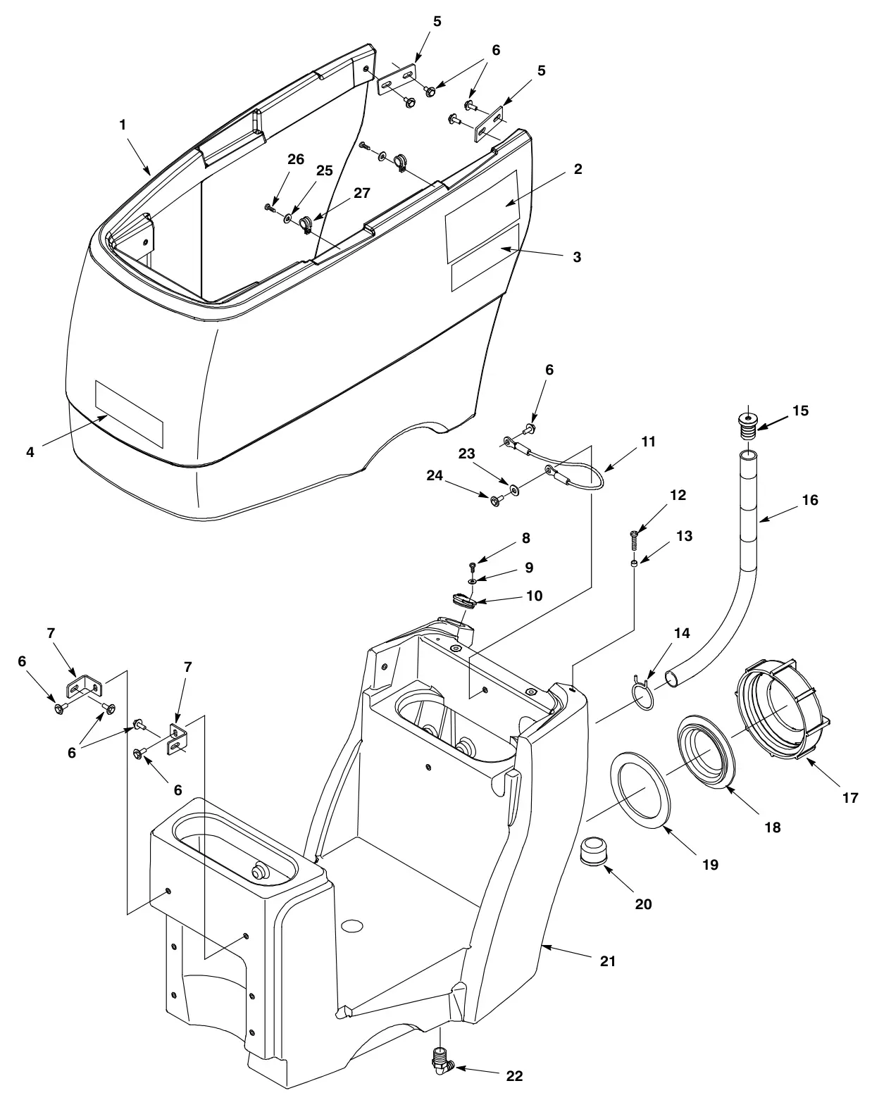 Tennant T3 Orbital solution tank group drawing, manual page 12
