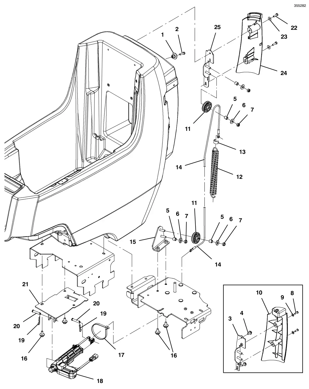 Tennant T300 actuated down pressure group drawing, manual page 46