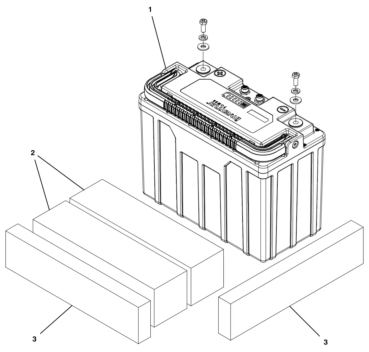 Tennant T300 battery group, 90 ah 125 baud lithium-ion drawing, manual page 132