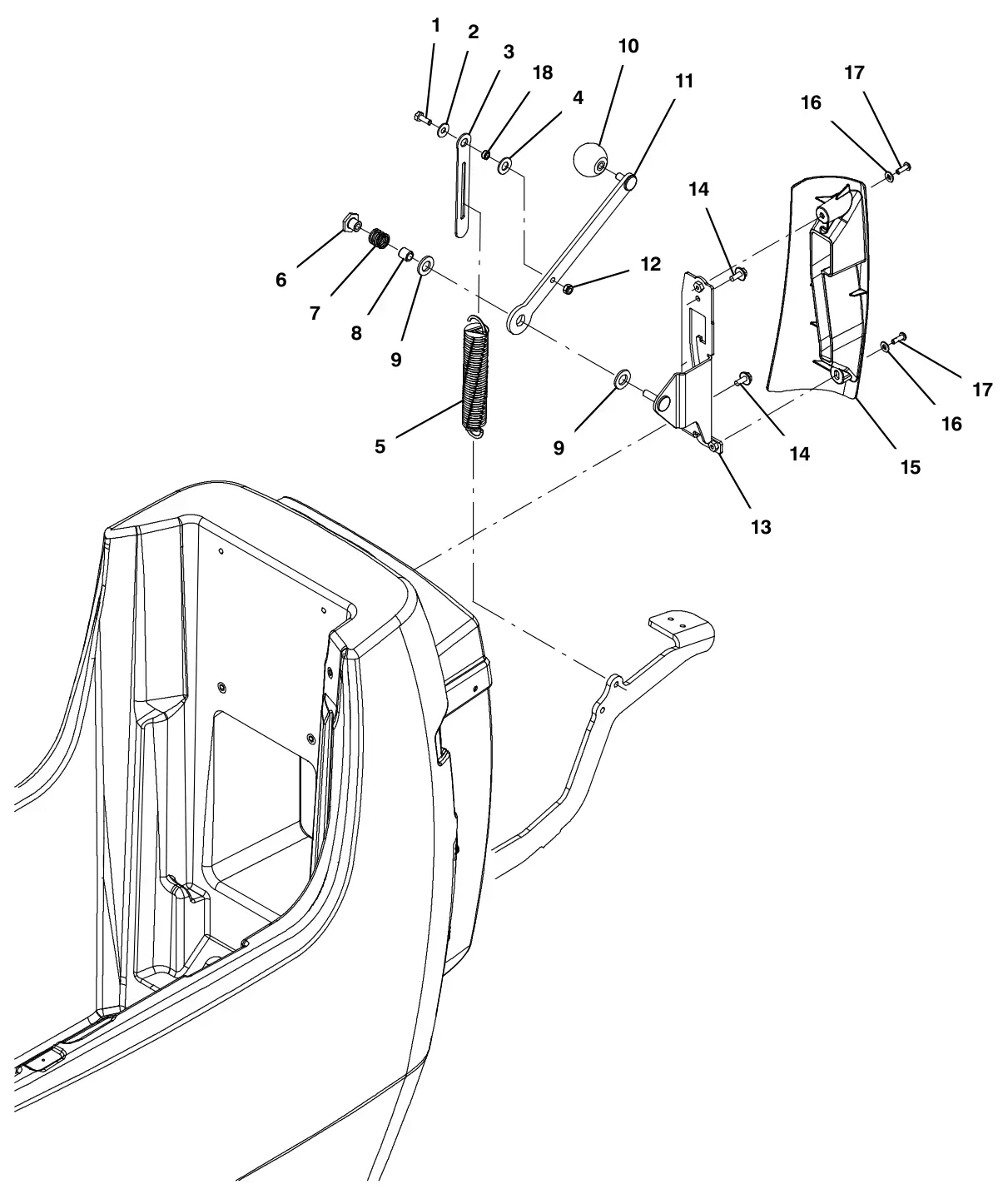 Tennant T300 manual down pressure group drawing, manual page 48