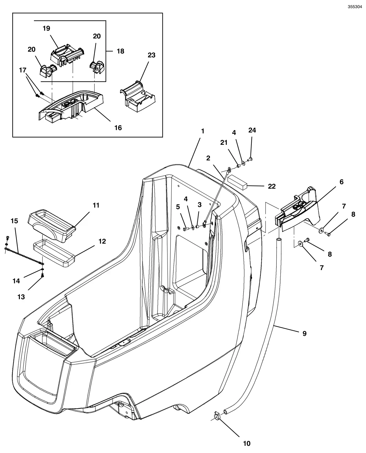Tennant T300 solution tank group drawing, manual page 40