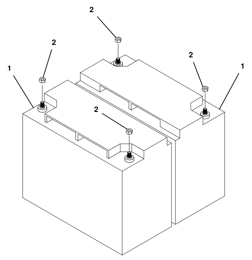 Tennant T300 (S/N 30064755-40000000) battery group, 115ah c5 agm (china) drawing, manual page 152