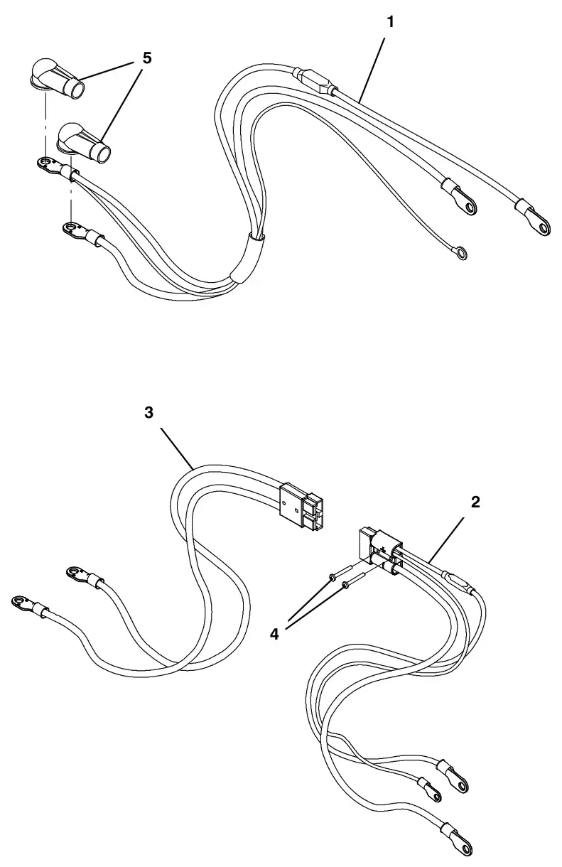 Tennant T300 (S/N 30064755-40000000) battery cable group, lithium (t300 model) drawing, manual page 138