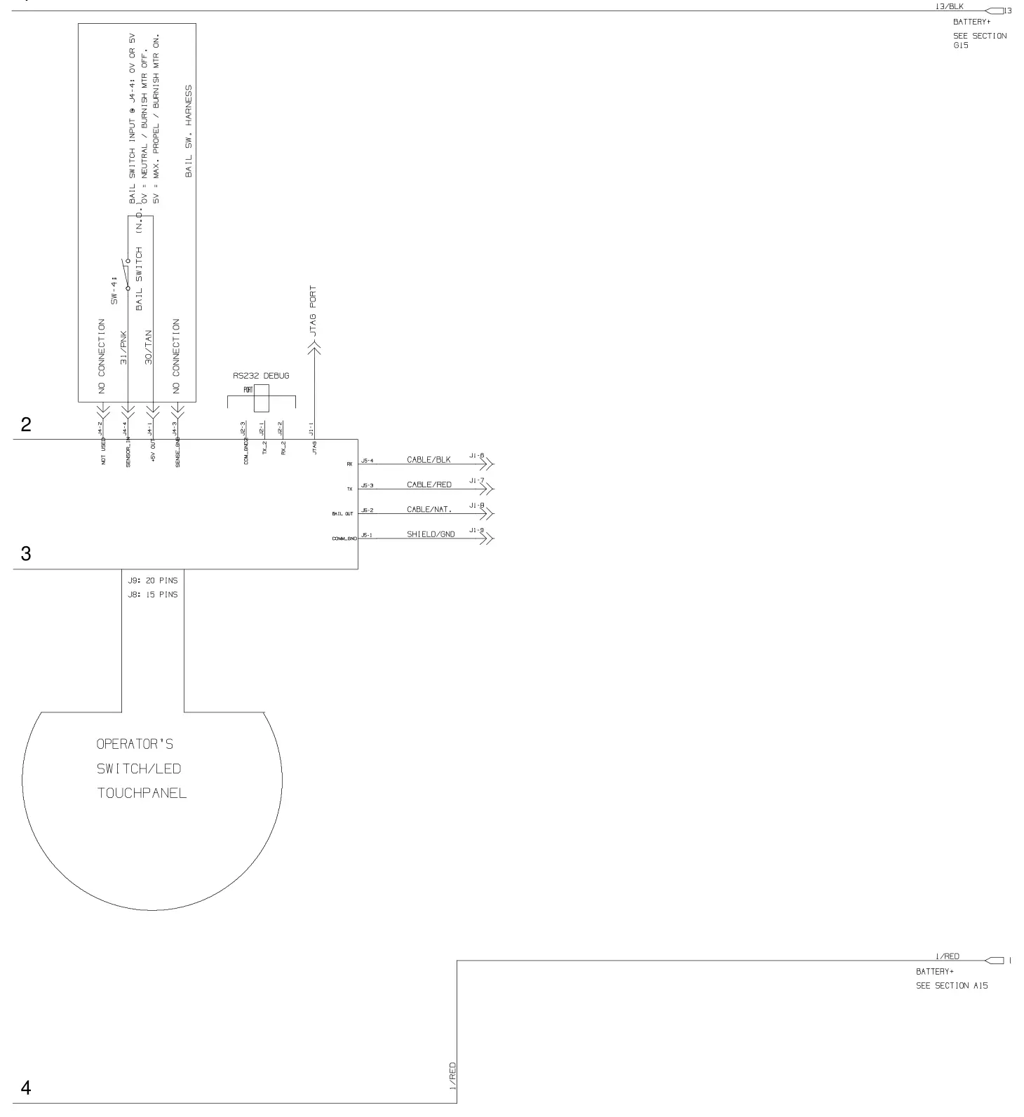Tennant T300 / T300e (manual 9014517) Electrical: Electrical Diagram, Push Membrane T300 Model (Page 2 of 4), manual page 137
