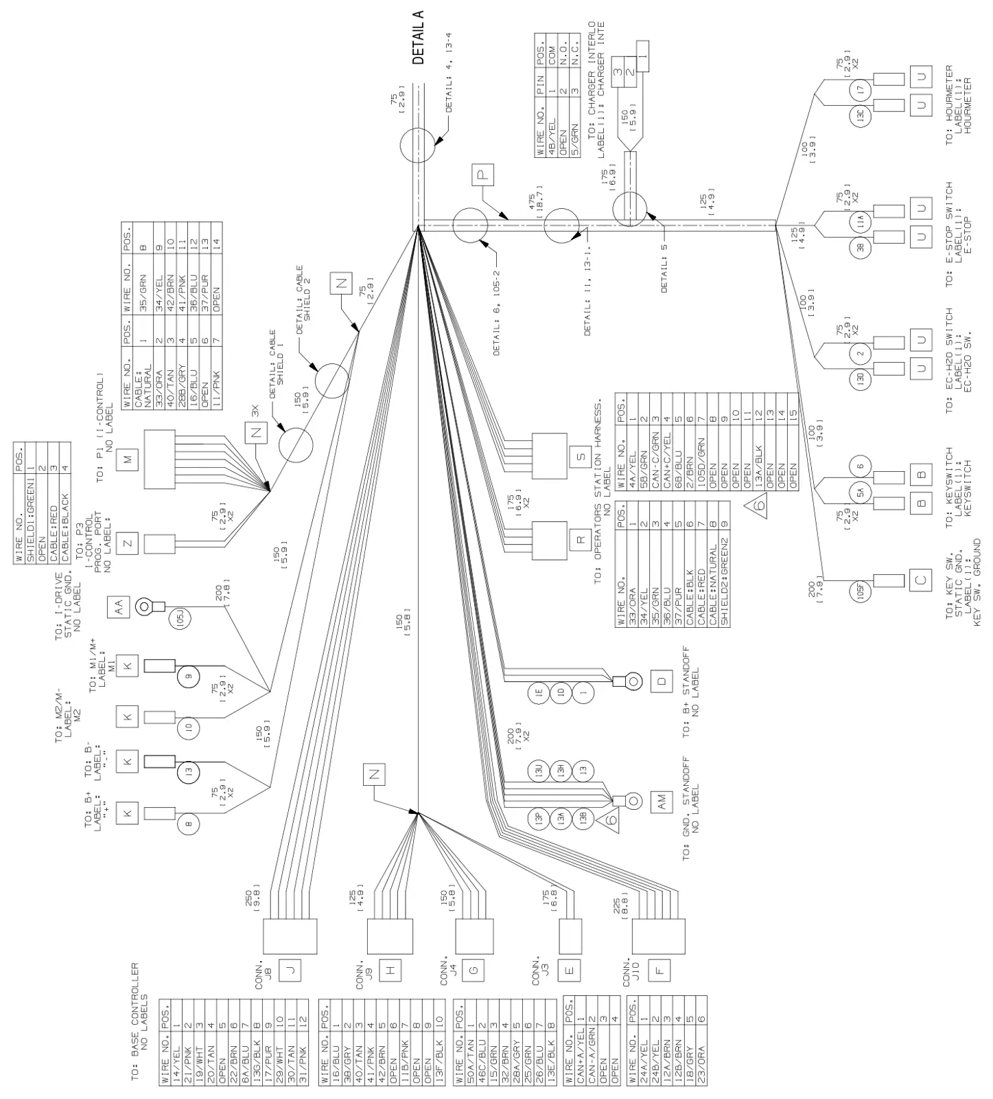 Tennant T300 / T300e (manual 9014517) Electrical: Electrical Harness, Main Propel T300 Model (Page 1 of 3), manual page 154