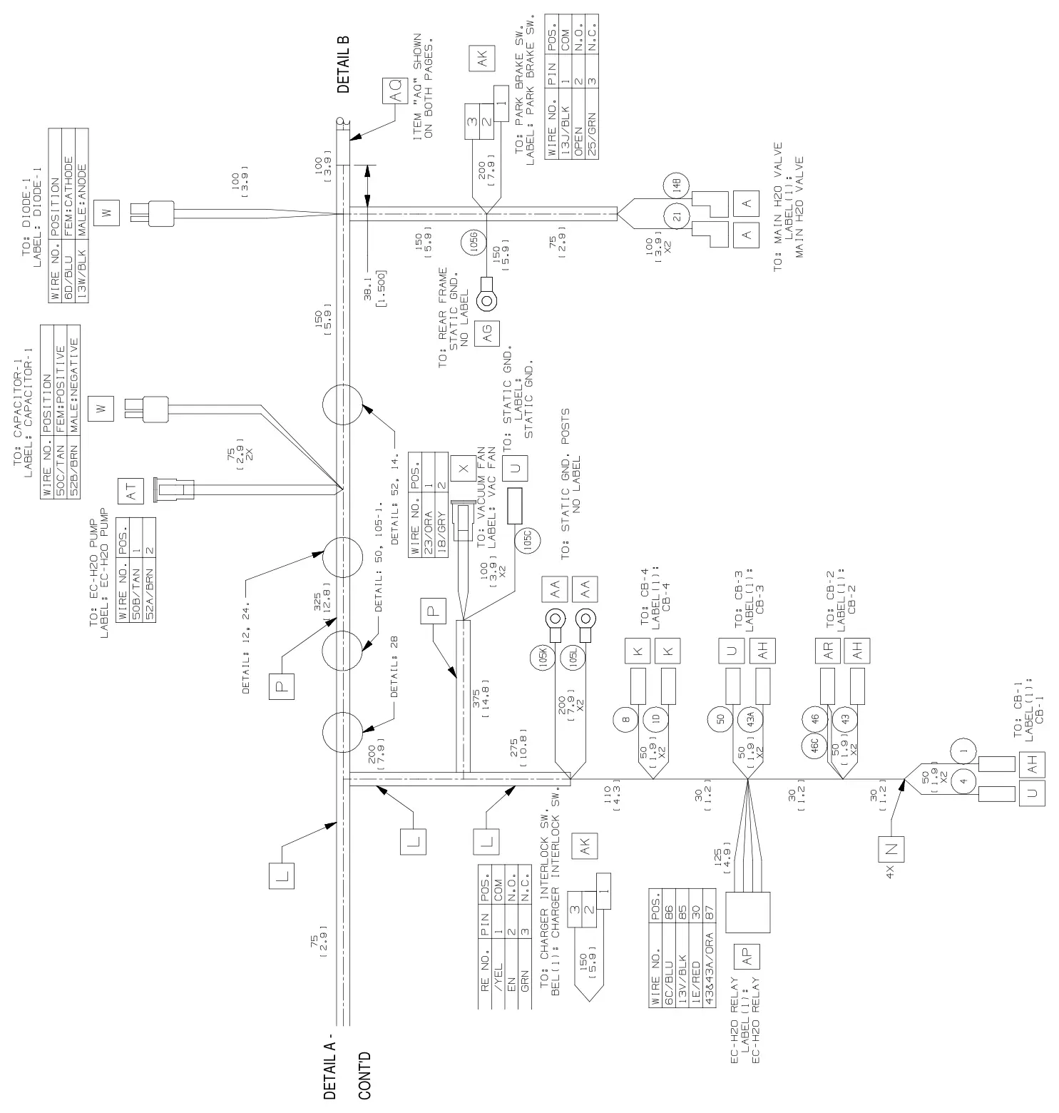 Tennant T300 / T300e (manual 9014517) Electrical: Electrical Harness, Main Propel T300 Model (Page 2 of 3), manual page 155
