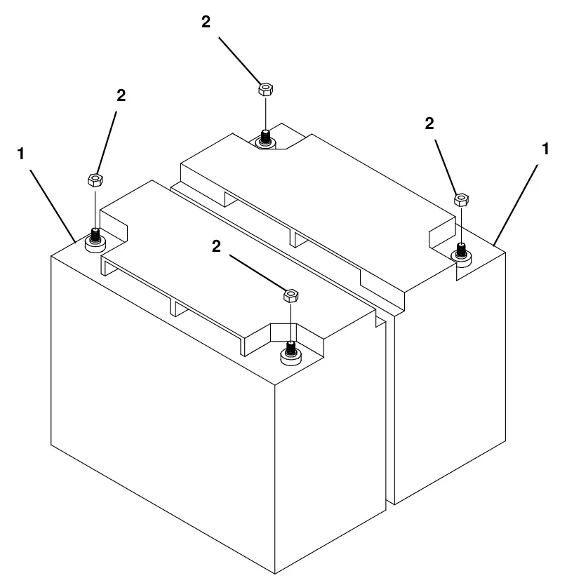 Tennant T300e (S/N 30061275-40000000) battery group, 115ah c5 agm (china) drawing, manual page 152