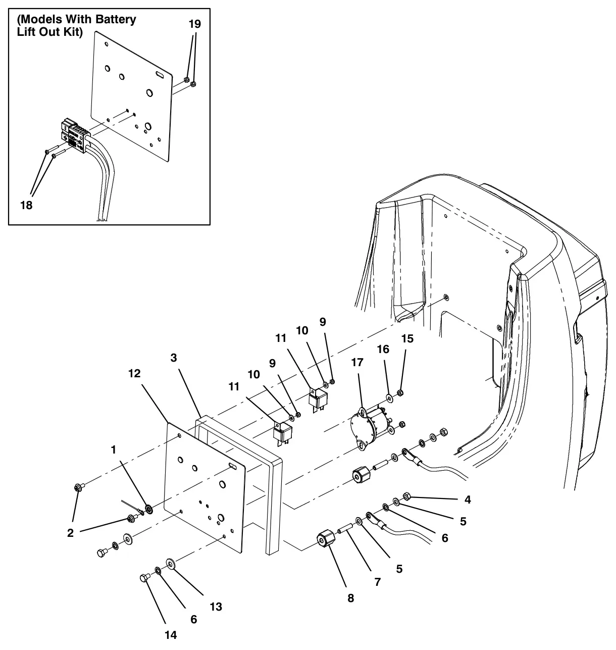 Tennant T300e (S/N 30061275-40000000) electrical components group (t300e model) drawing, manual page 82