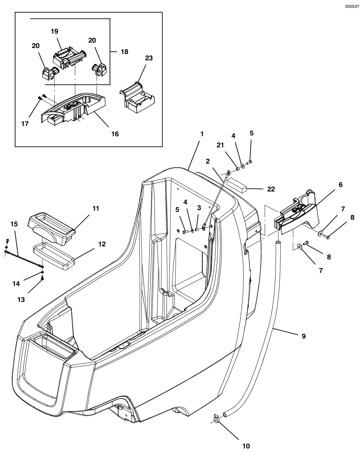 Tennant T300e (S/N 30061275-40000000) solution tank group drawing, manual page 56