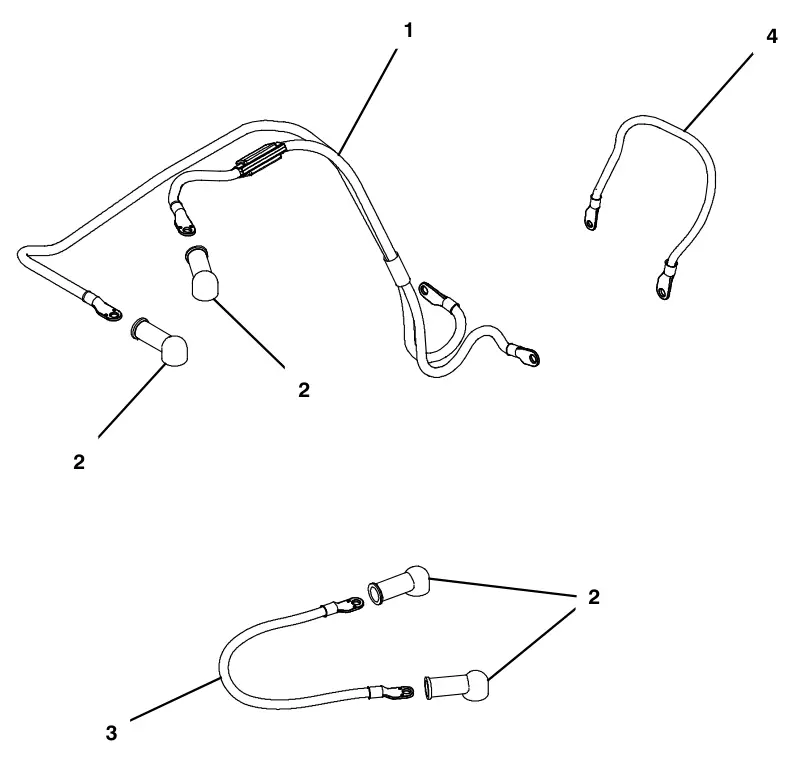 Tennant T500 battery cables group, tppl battery drawing, manual page 83
