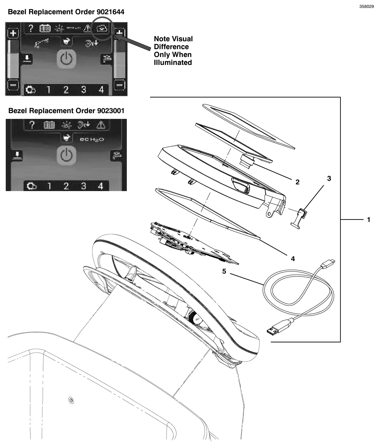 Tennant T500 console panel, pro-panel lcd, without telemetry drawing, manual page 60