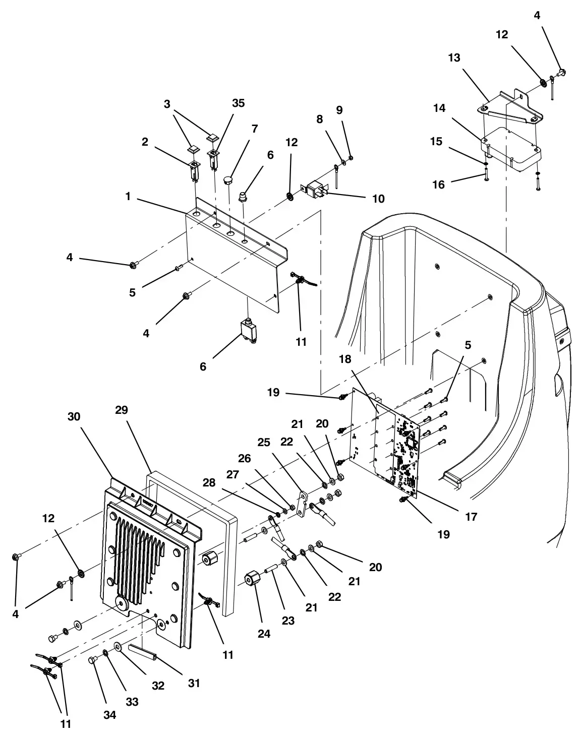 Tennant T500 electrical panel group drawing, manual page 32