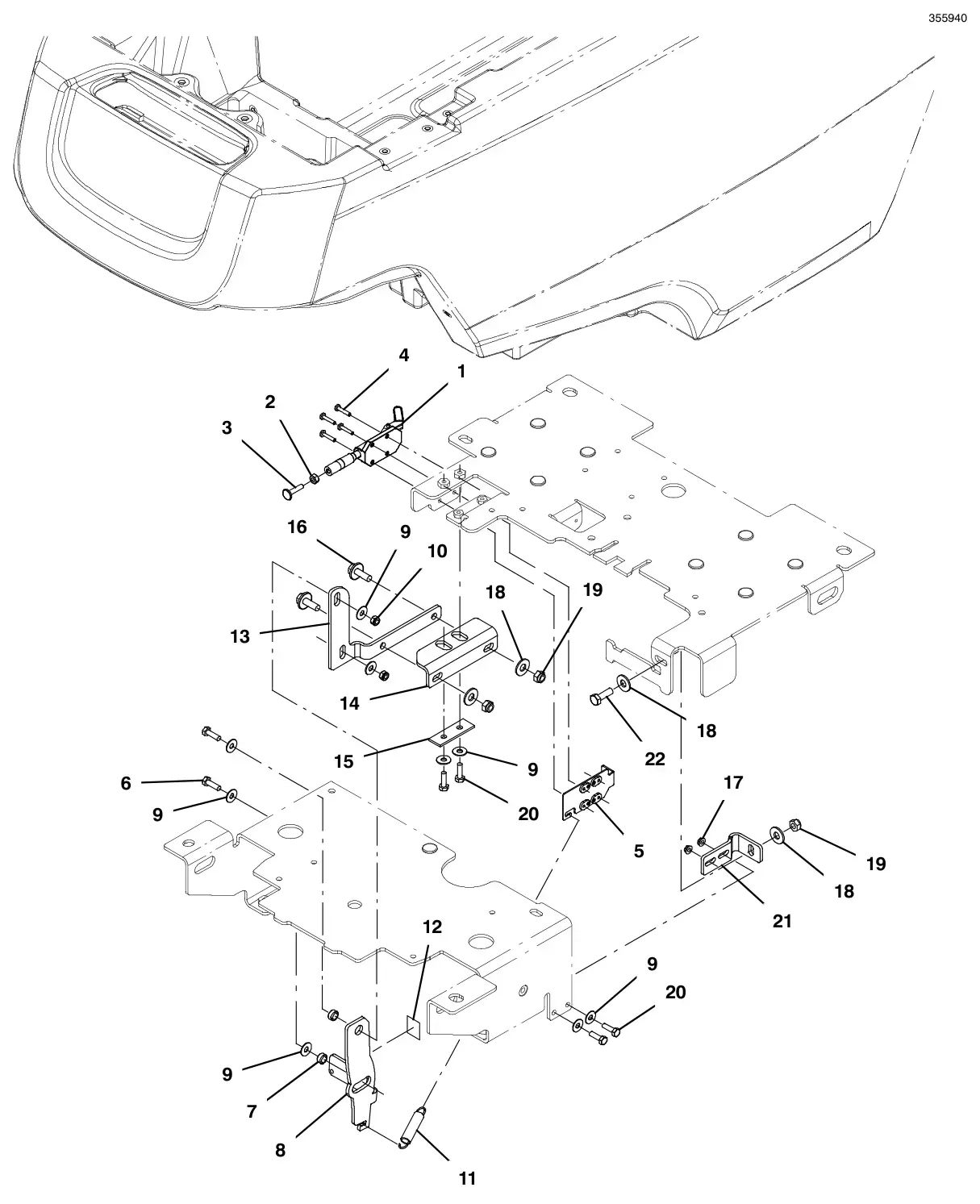 Tennant T500 parking brake group (s/n 11064202 and later) drawing, manual page 116