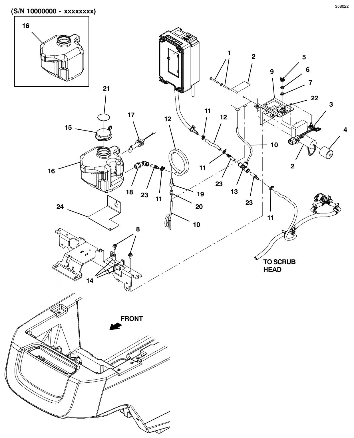 Tennant T500 severe environment solution group drawing, manual page 126