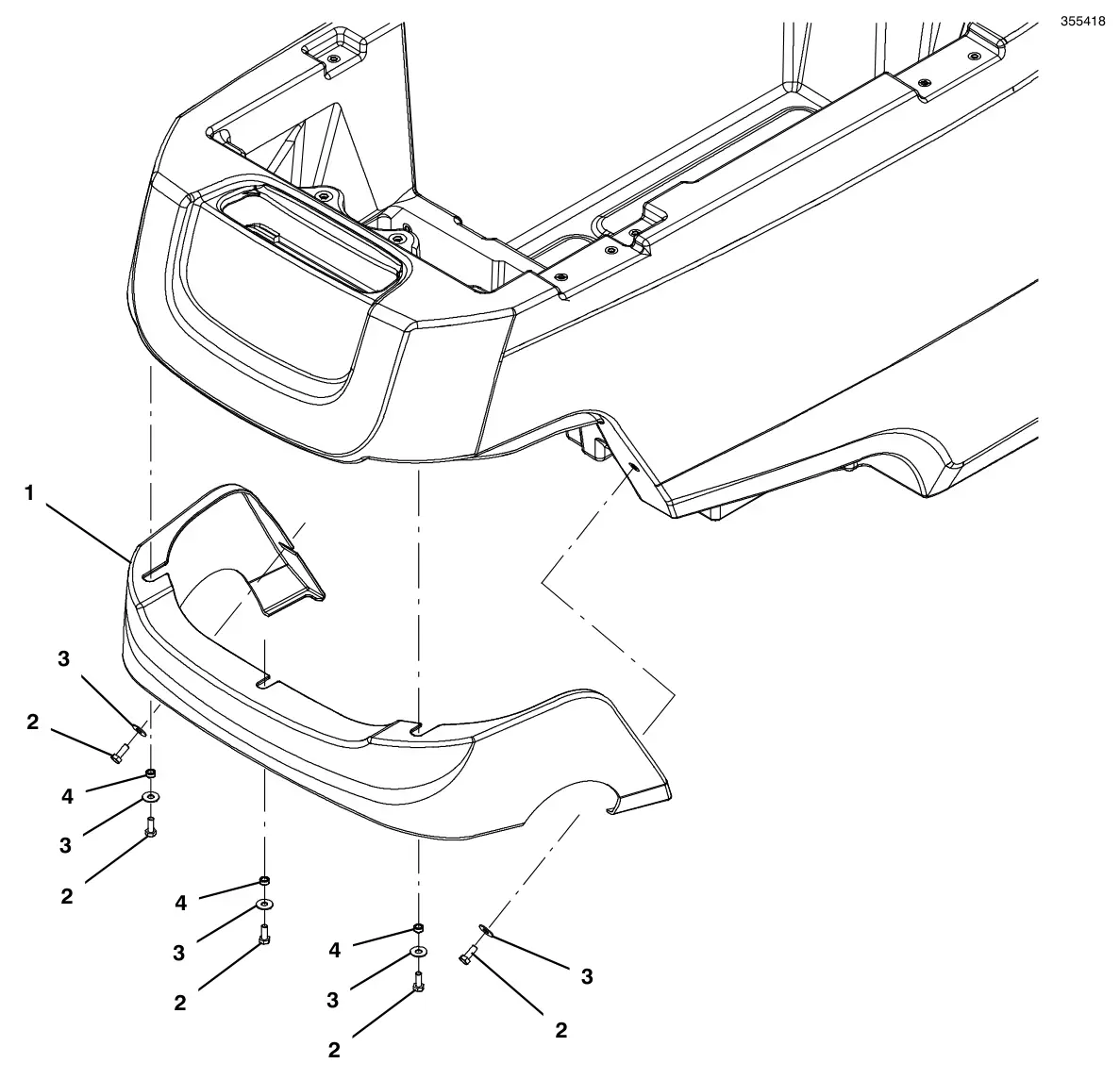 Tennant T500 shroud group, cylindrical drawing, manual page 45