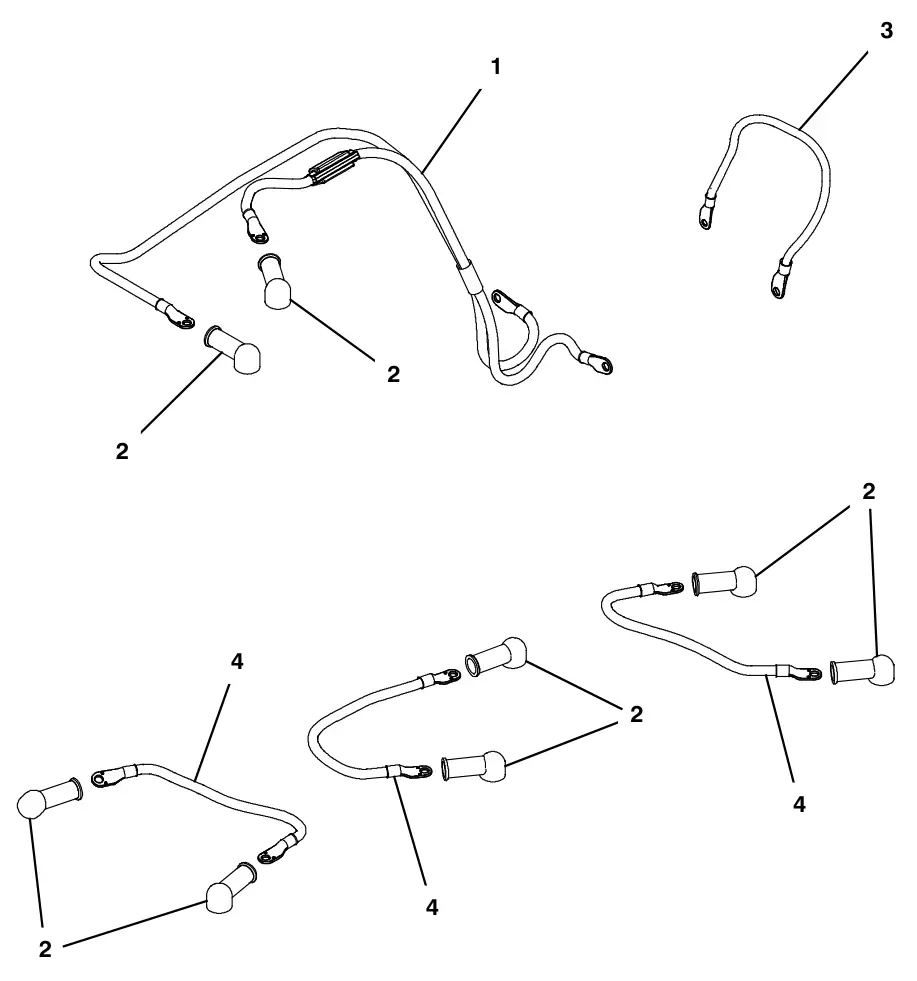 Tennant T500 standard battery cables group drawing, manual page 82