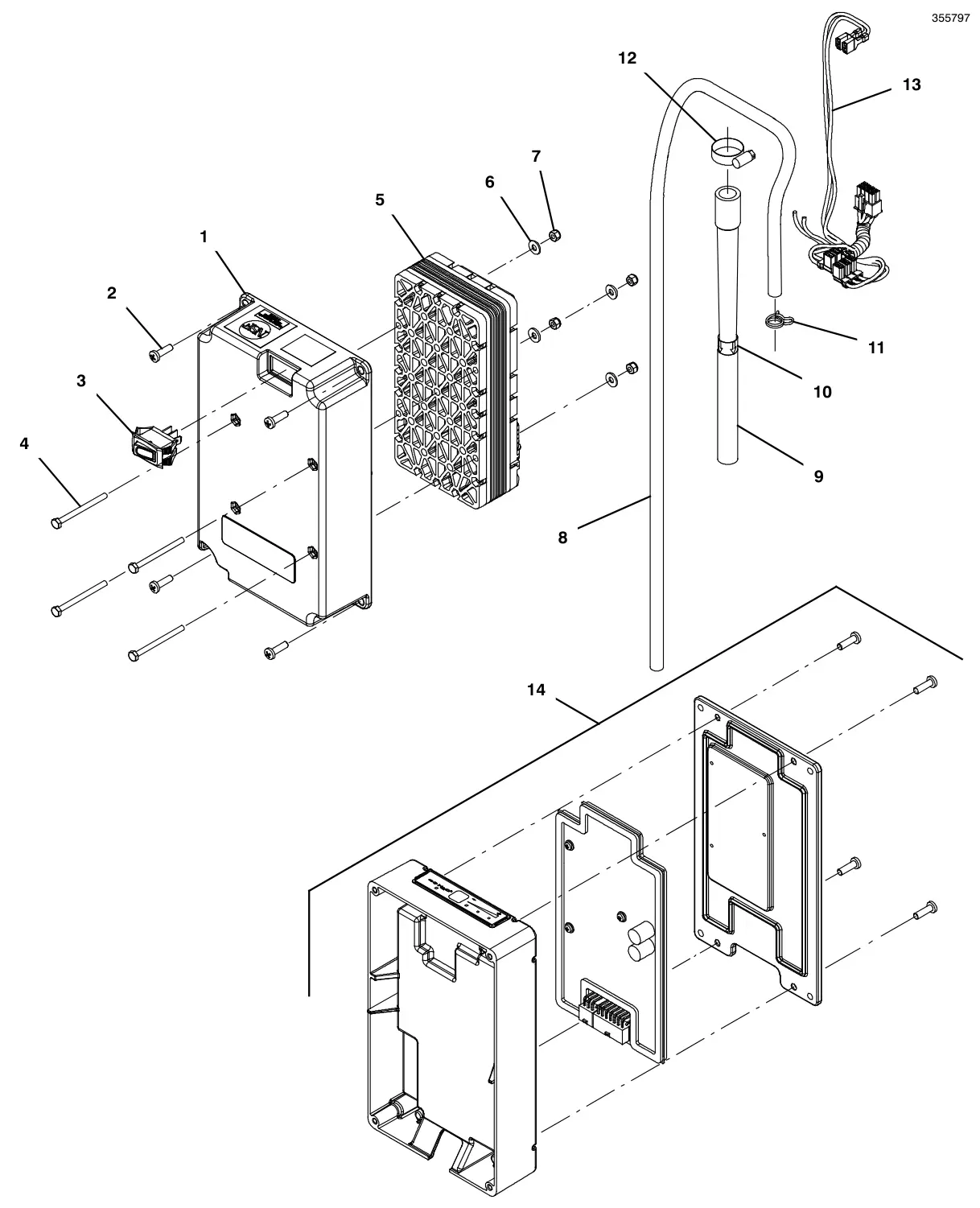 Tennant T500 (S/N 30000000-40000000) breakdowns ec-h2o nanoclean module breakdown 9020643, 9021553 (s/n jun2020 - ) drawing, manual page 118