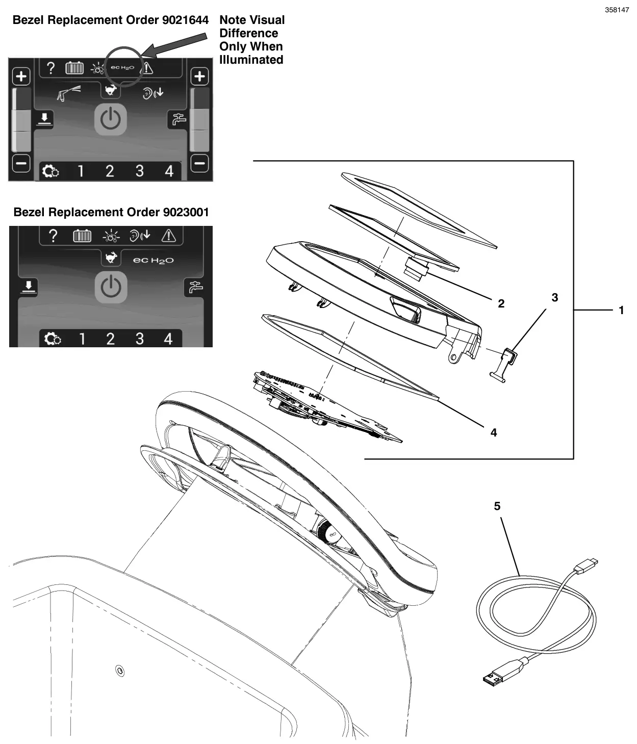 Tennant T500 (S/N 30000000-40000000) console panel, pro-panel lcd, without telemetry drawing, manual page 62